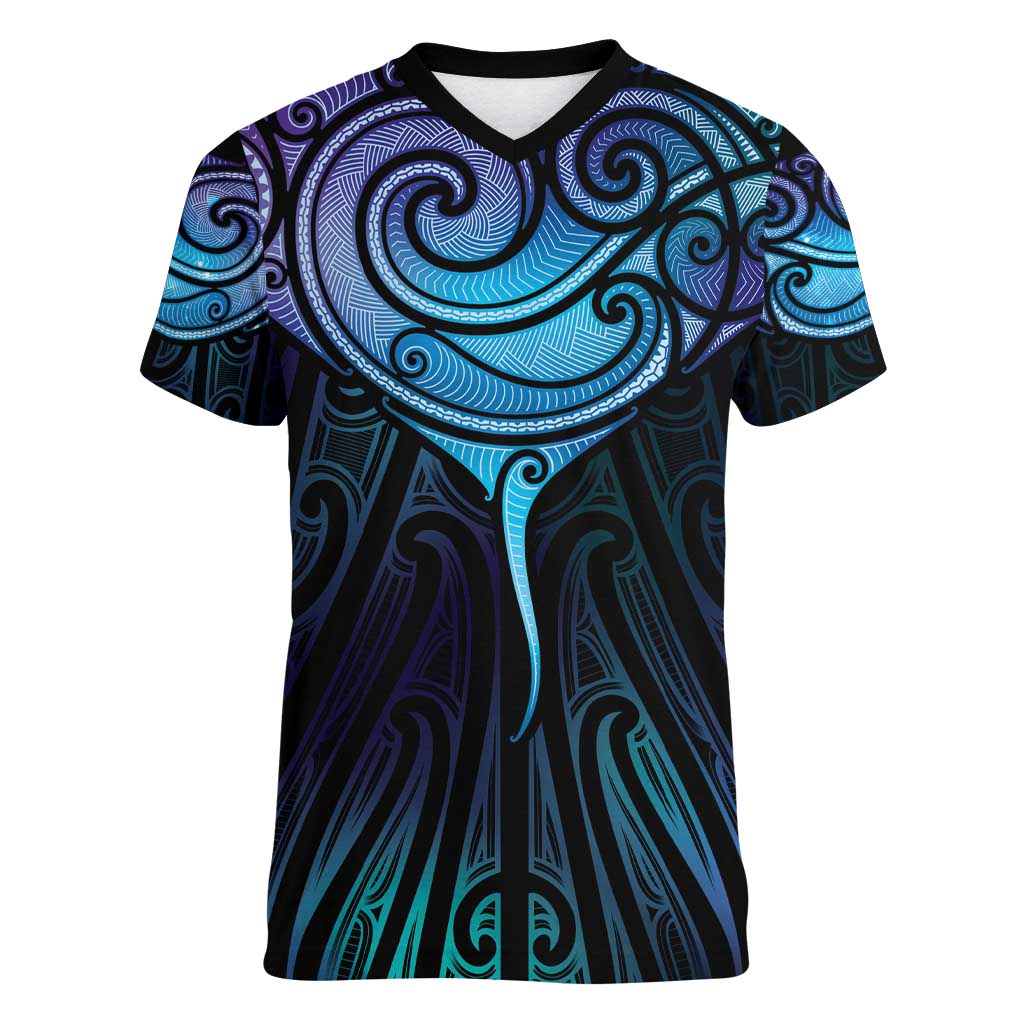 Aotearoa Maori Te Whai Rahi Women V-Neck T-Shirt Tala - Nowhere You Could Go That I Won't Be With You - Polynesian Pride