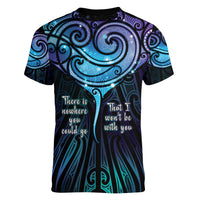 Aotearoa Maori Te Whai Rahi Women V-Neck T-Shirt Tala - Nowhere You Could Go That I Won't Be With You LT7 - Polynesian Pride