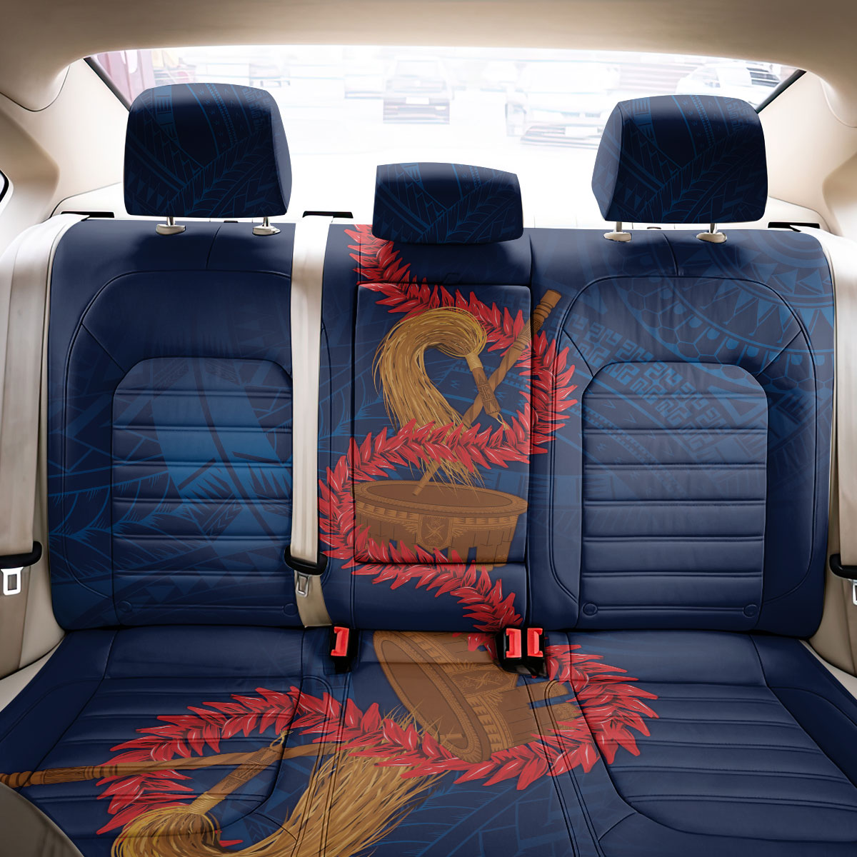 Talofa Samoa Tanoa Fue Mix Ulafala Back Car Seat Cover LT7 - Polynesian Pride
