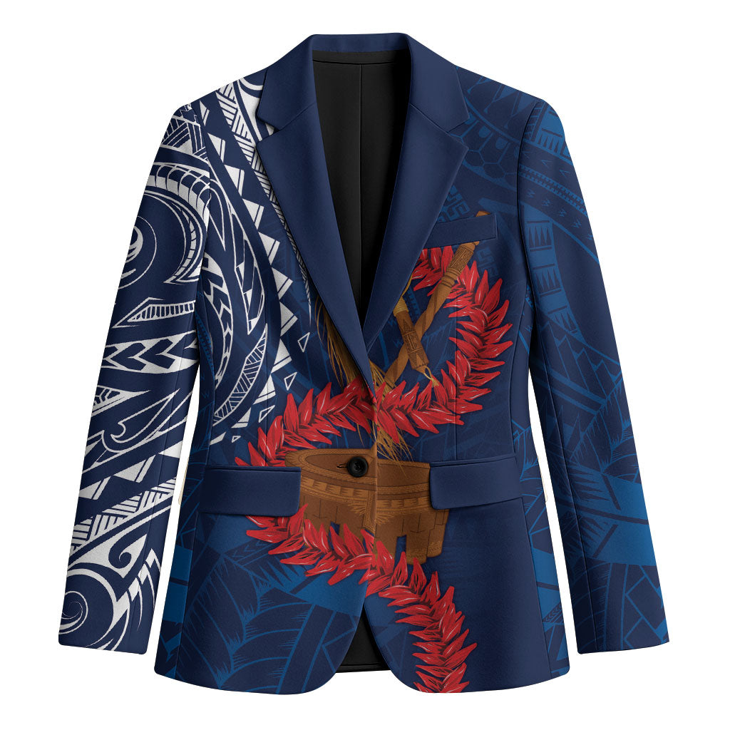 Talofa Samoa Tanoa Fue Mix Ulafala Blazer LT7 Unisex Navy Blue - Polynesian Pride