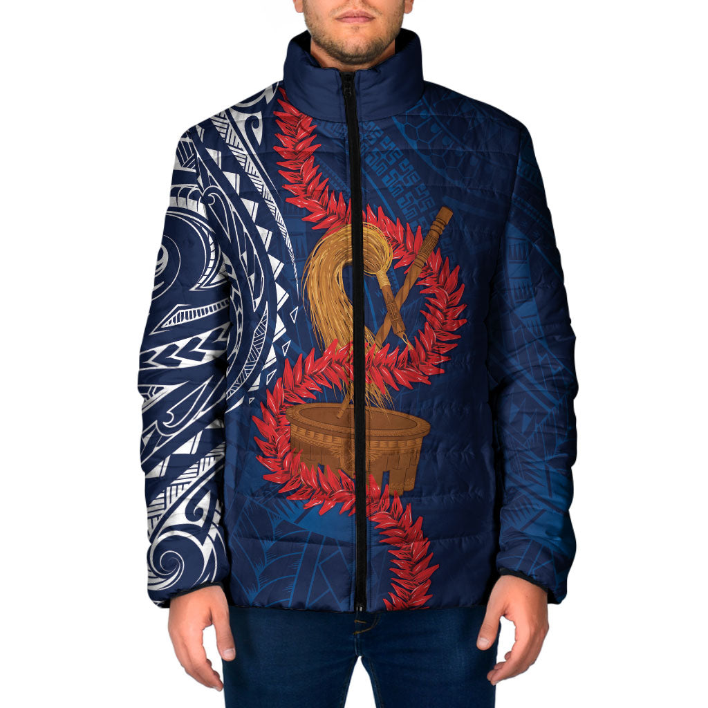 Talofa Samoa Tanoa Fue Mix Ulafala Padded Jacket LT7 Men Navy Blue - Polynesian Pride