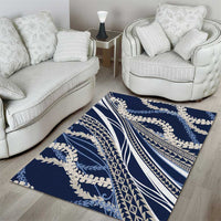Polynesian Puakeniken Pikake Twisted Lei Area Rug Navy Blue - Polynesian Pride