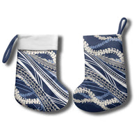 Polynesian Puakeniken Pikake Twisted Lei Christmas Stocking Navy Blue - Polynesian Pride