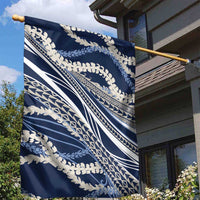 Polynesian Puakeniken Pikake Twisted Lei Garden Flag Navy Blue - Polynesian Pride
