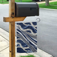 Polynesian Puakeniken Pikake Twisted Lei Garden Flag Navy Blue - Polynesian Pride