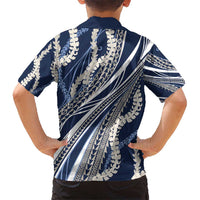 Polynesian Puakeniken Pikake Twisted Lei Hawaiian Shirt Navy Blue - Polynesian Pride