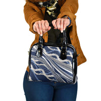 Polynesian Puakeniken Pikake Twisted Lei Shoulder Handbag Navy Blue - Polynesian Pride
