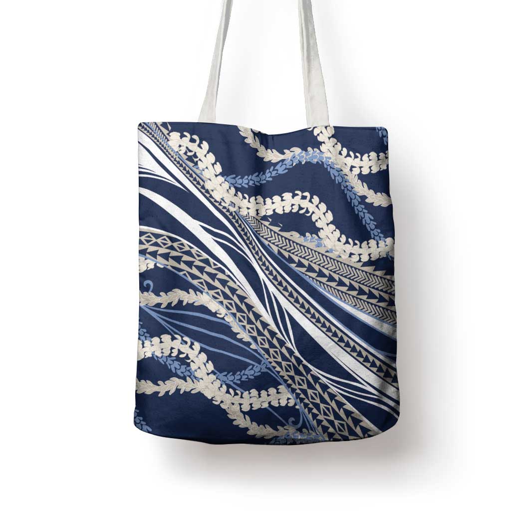 Polynesian Puakeniken Pikake Twisted Lei Tote Bag Navy Blue - Polynesian Pride