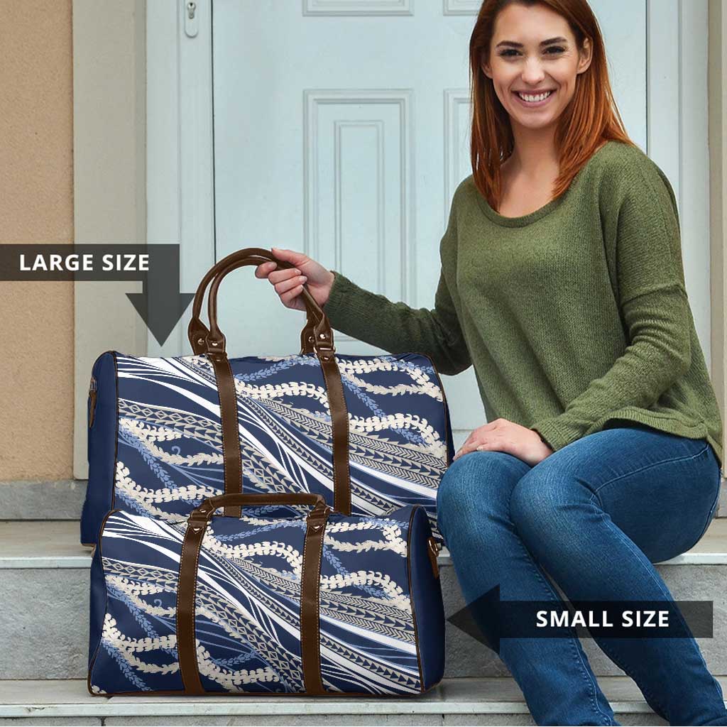 Polynesian Puakeniken Pikake Twisted Lei Travel Bag Navy Blue - Polynesian Pride