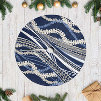 Polynesian Puakeniken Pikake Twisted Lei Tree Skirt Navy Blue - Polynesian Pride