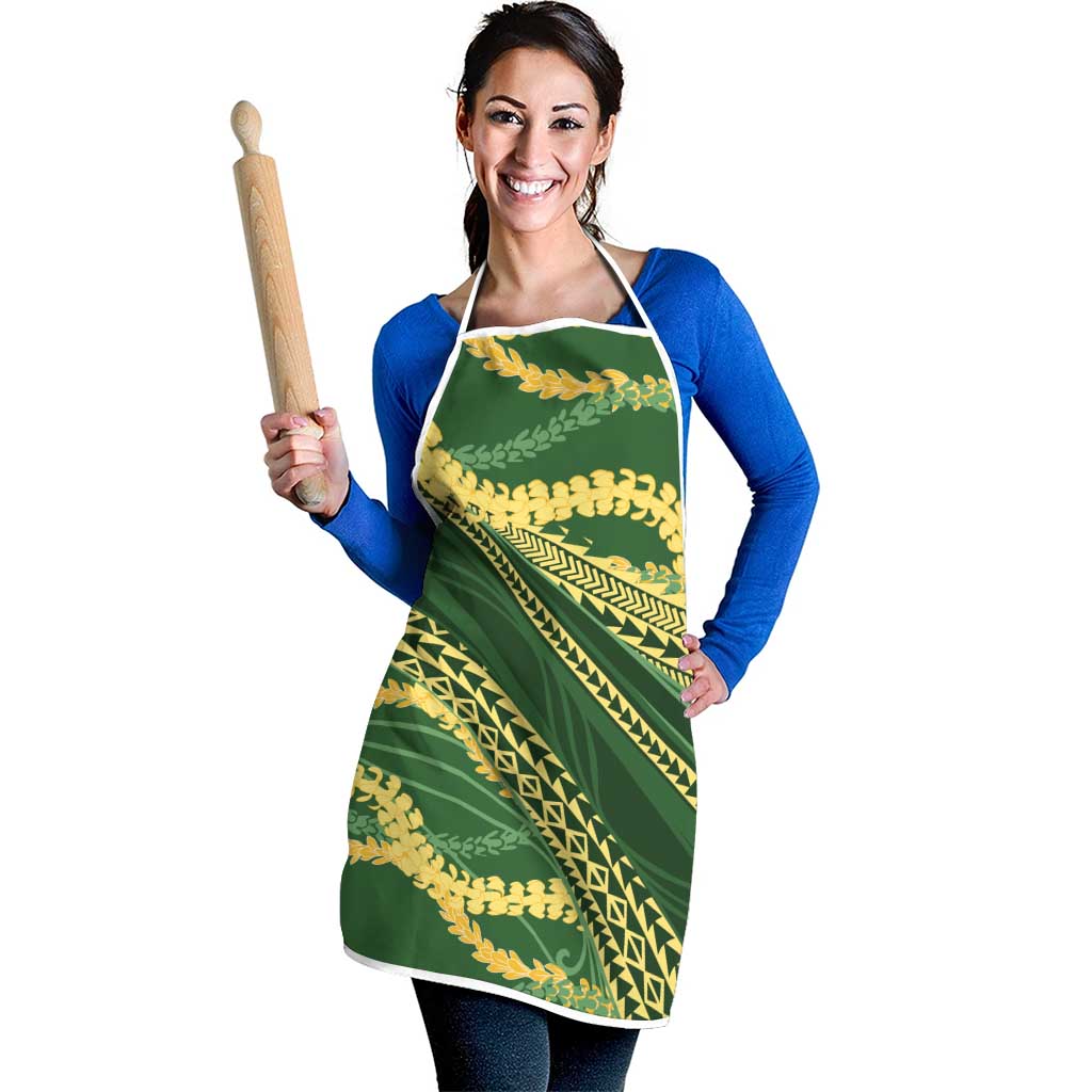 Polynesian Puakeniken Pikake Twisted Lei Apron Emerald - Polynesian Pride