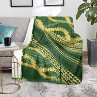 Polynesian Puakeniken Pikake Twisted Lei Blanket Emerald - Polynesian Pride