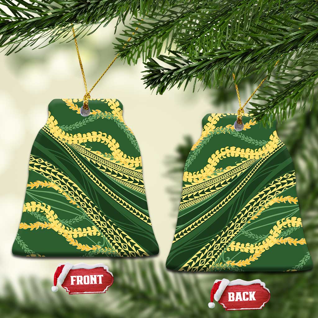 Polynesian Puakeniken Pikake Twisted Lei Ceramic Ornament Emerald - Polynesian Pride