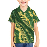 Polynesian Puakeniken Pikake Twisted Lei Hawaiian Shirt Emerald - Polynesian Pride