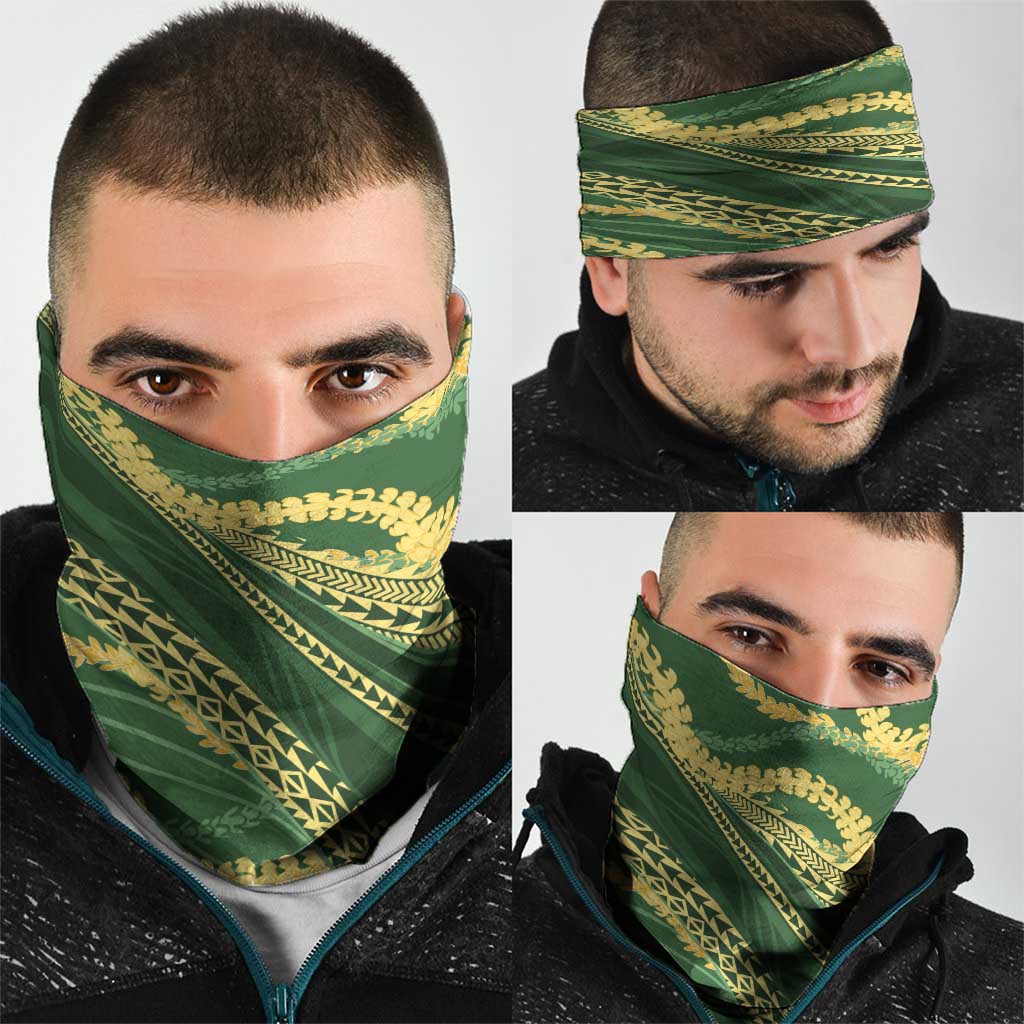 Polynesian Puakeniken Pikake Twisted Lei Neck Gaiter Emerald - Polynesian Pride