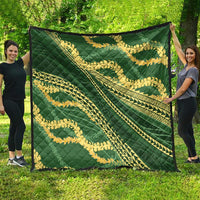 Polynesian Puakeniken Pikake Twisted Lei Quilt Emerald - Polynesian Pride