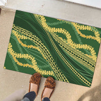 Polynesian Puakeniken Pikake Twisted Lei Rubber Doormat Emerald - Polynesian Pride