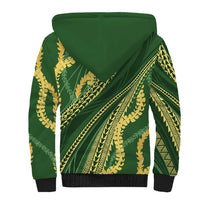 Polynesian Puakeniken Pikake Twisted Lei Sherpa Hoodie Emerald LT7 - Polynesian Pride