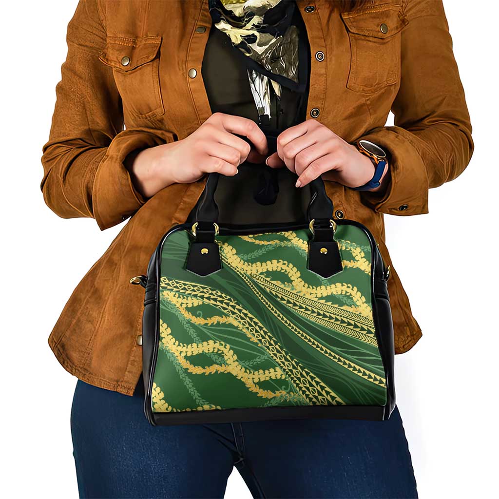 Polynesian Puakeniken Pikake Twisted Lei Shoulder Handbag Emerald - Polynesian Pride