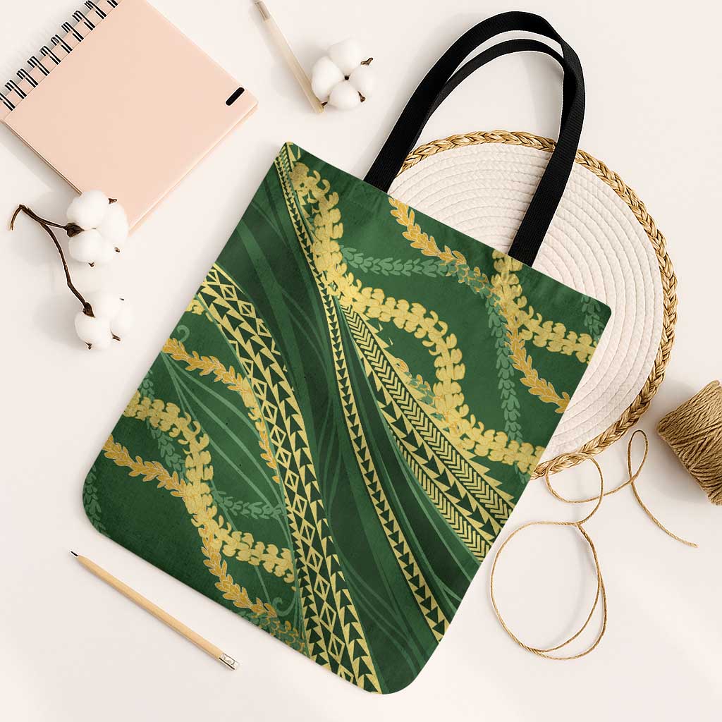 Polynesian Puakeniken Pikake Twisted Lei Tote Bag Emerald - Polynesian Pride