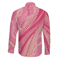 Polynesian Puakeniken Pikake Twisted Lei Family Matching Long Sleeve Bodycon Dress and Hawaiian Shirt Rose Pink LT7 - Polynesian Pride