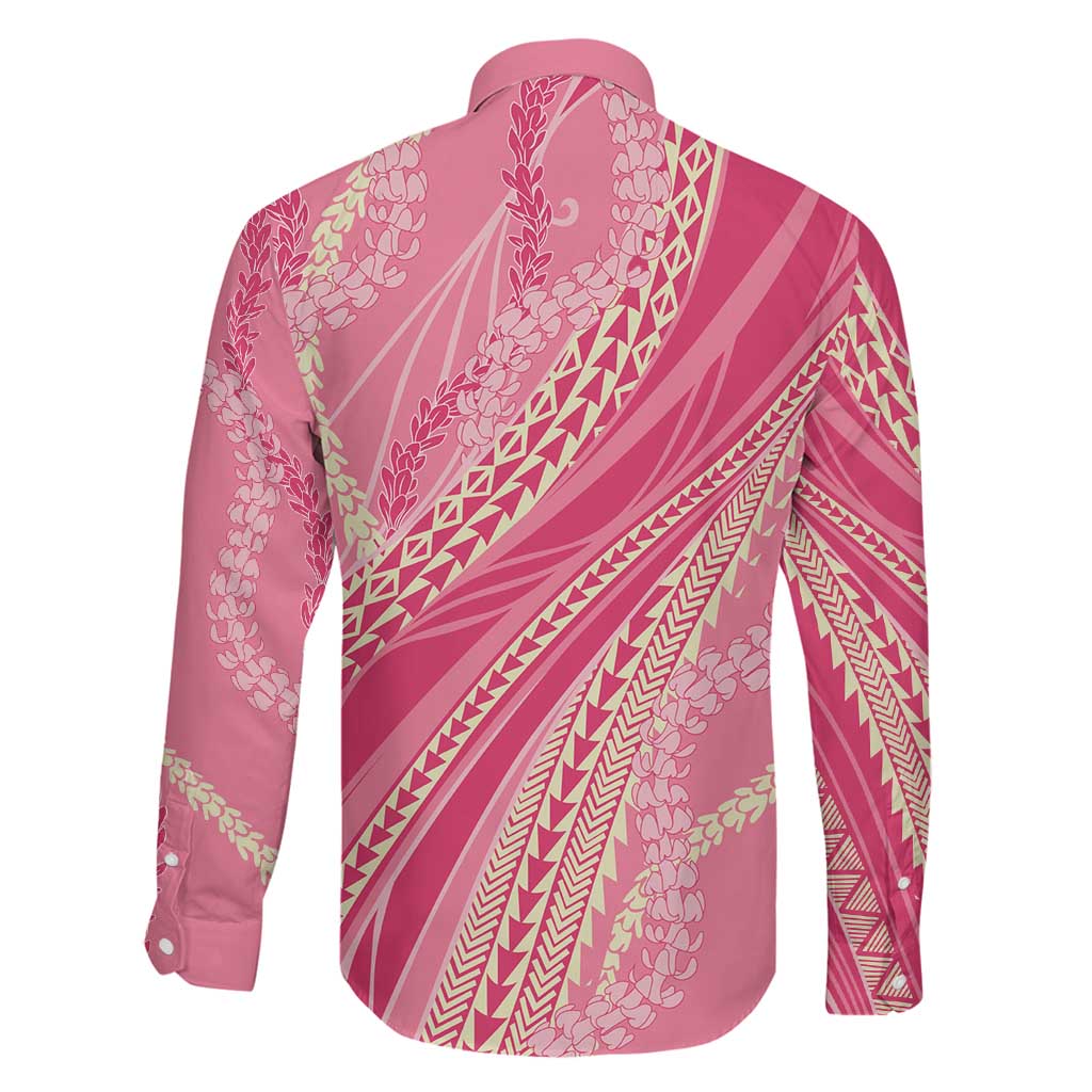 Polynesian Puakeniken Pikake Twisted Lei Family Matching Puletasi and Hawaiian Shirt Rose Pink LT7 - Polynesian Pride