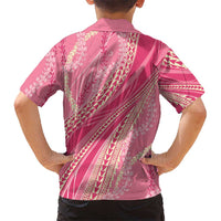 Polynesian Puakeniken Pikake Twisted Lei Family Matching Summer Maxi Dress and Hawaiian Shirt Rose Pink LT7 - Polynesian Pride
