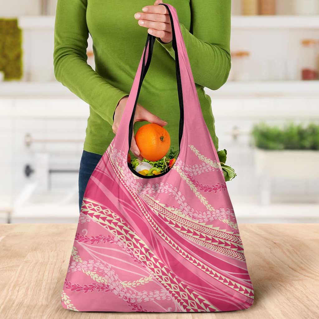 Polynesian Puakeniken Pikake Twisted Lei Grocery Bag Rose Pink LT7 - Polynesian Pride