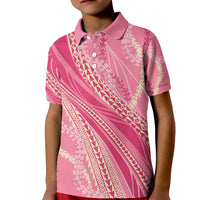 Polynesian Puakeniken Pikake Twisted Lei Kid Polo Shirt Rose Pink - Polynesian Pride