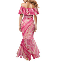 Polynesian Puakeniken Pikake Twisted Lei Mermaid Dress Rose Pink - Polynesian Pride