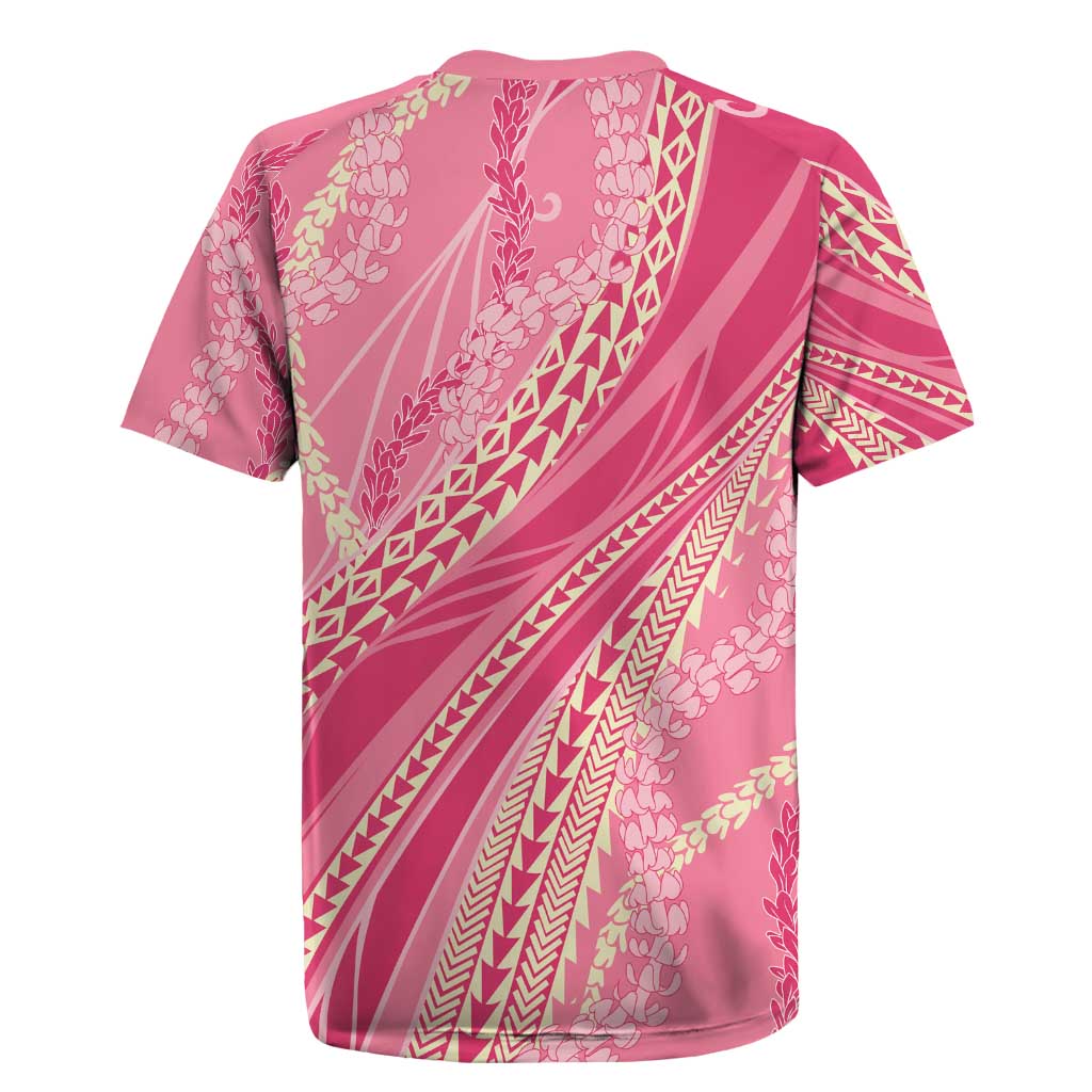 Polynesian Puakeniken Pikake Twisted Lei Rugby Jersey Rose Pink - Polynesian Pride