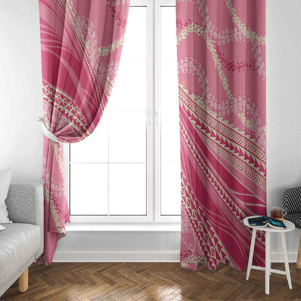 Polynesian Puakeniken Pikake Twisted Lei Window Curtain Rose Pink - Polynesian Pride
