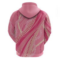 Polynesian Puakeniken Pikake Twisted Lei Zip Hoodie Rose Pink - Polynesian Pride