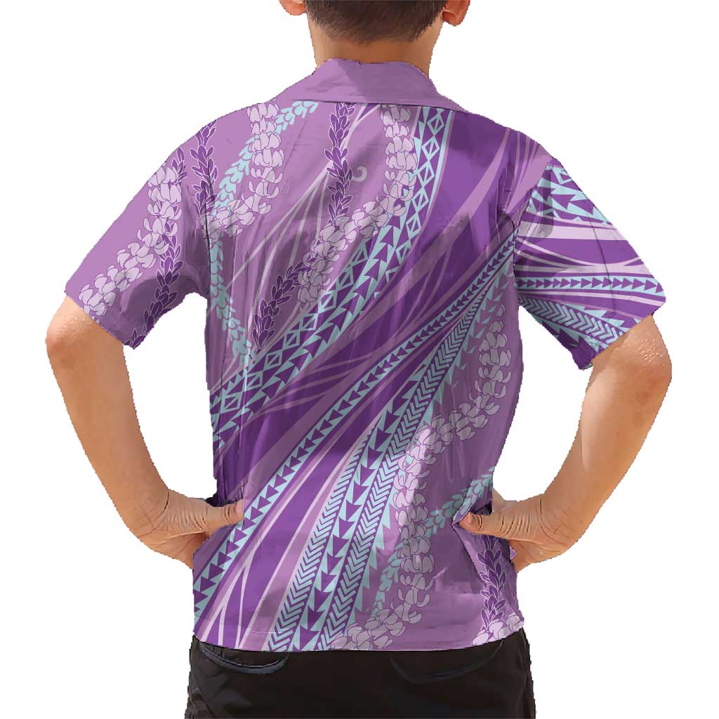Polynesian Puakeniken Pikake Twisted Lei Family Matching Mermaid Dress and Hawaiian Shirt Amethys LT7 - Polynesian Pride
