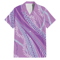 Polynesian Puakeniken Pikake Twisted Lei Family Matching Off Shoulder Short Dress and Hawaiian Shirt Amethys LT7 Dad's Shirt - Short Sleeve Amethys - Polynesian Pride