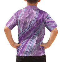 Polynesian Puakeniken Pikake Twisted Lei Family Matching Short Sleeve Bodycon Dress and Hawaiian Shirt Amethys LT7 - Polynesian Pride