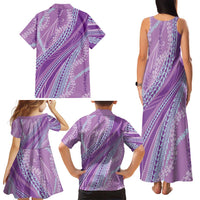 Polynesian Puakeniken Pikake Twisted Lei Family Matching Tank Maxi Dress and Hawaiian Shirt Amethys LT7 - Polynesian Pride