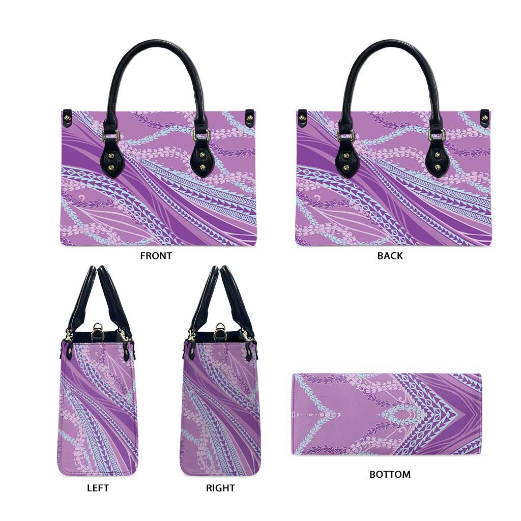 Polynesian Puakeniken Pikake Twisted Lei Leather Bag Amethys - Polynesian Pride