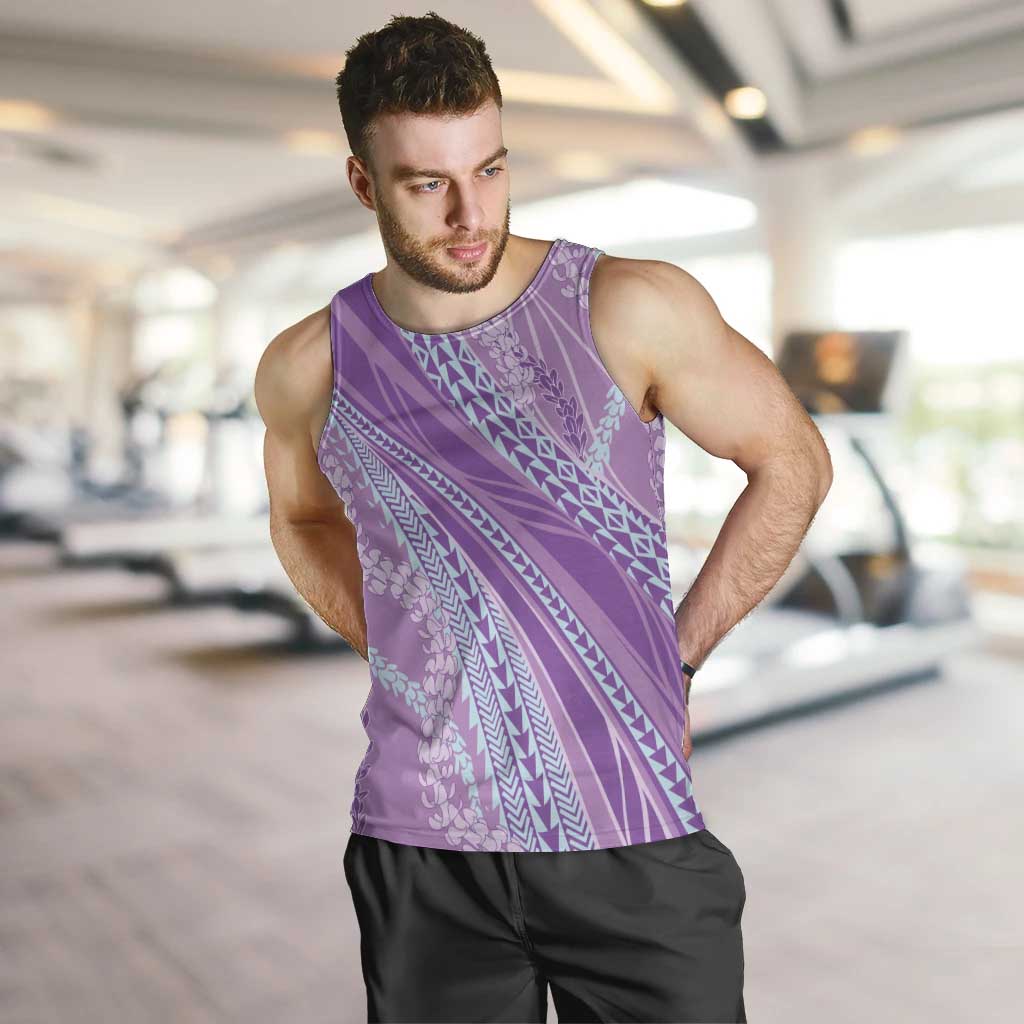 Polynesian Puakeniken Pikake Twisted Lei Men Tank Top Amethys - Polynesian Pride