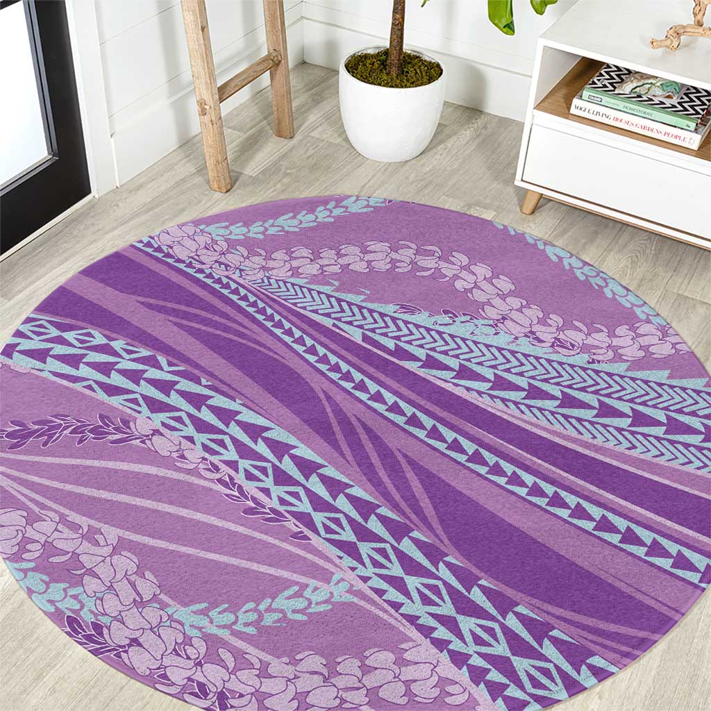 Polynesian Puakeniken Pikake Twisted Lei Round Carpet Amethys - Polynesian Pride