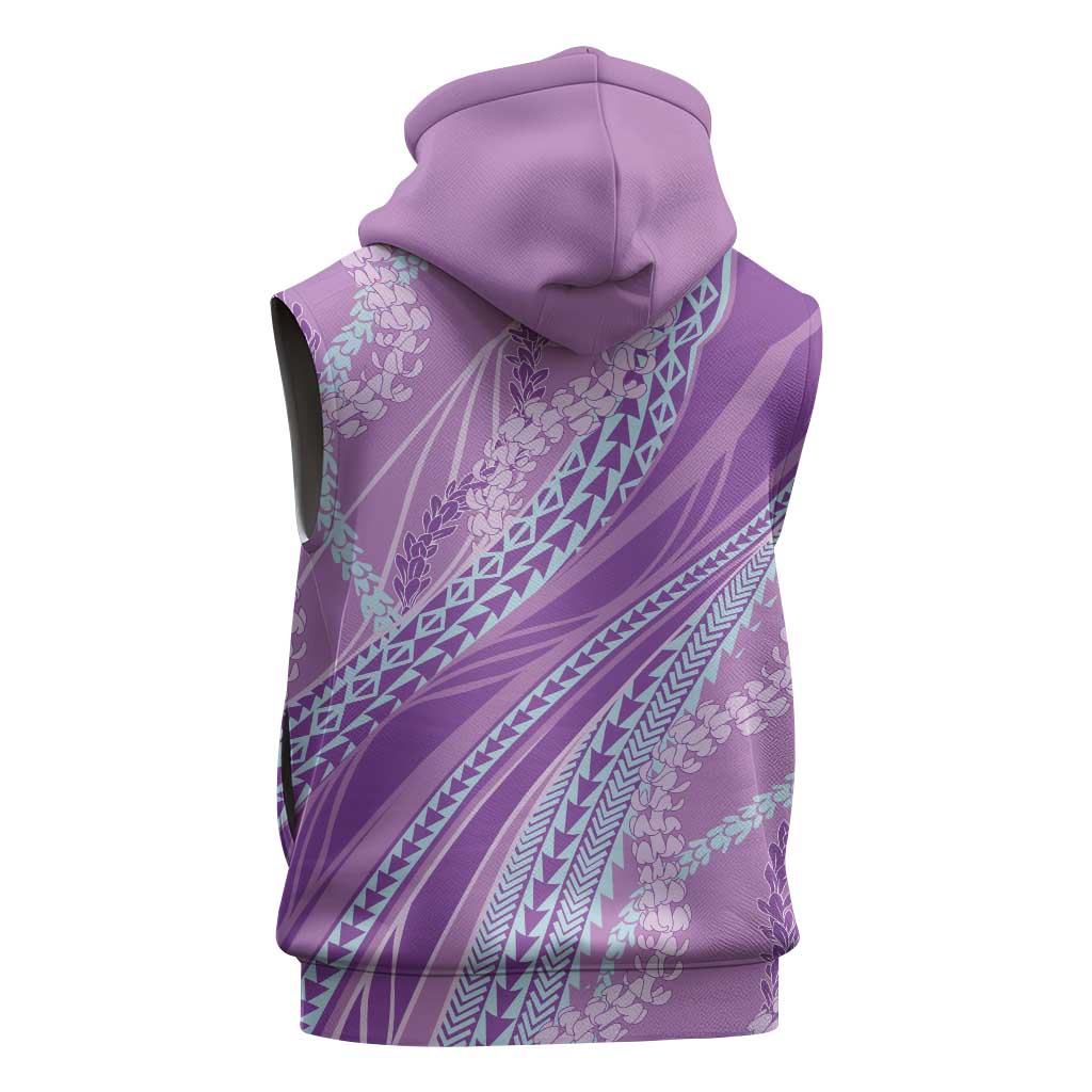 Polynesian Puakeniken Pikake Twisted Lei Sleeveless Hoodie Amethys - Polynesian Pride