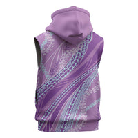 Polynesian Puakeniken Pikake Twisted Lei Sleeveless Hoodie Amethys - Polynesian Pride