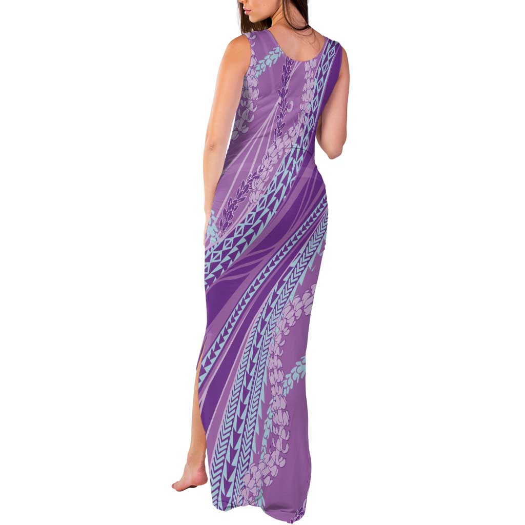 Polynesian Puakeniken Pikake Twisted Lei Tank Maxi Dress Amethys - Polynesian Pride