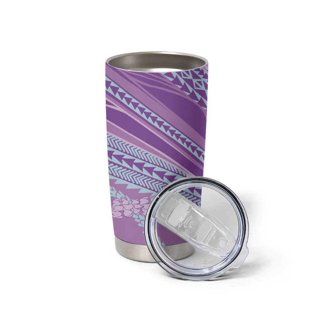 Polynesian Puakeniken Pikake Twisted Lei Tumbler Cup Amethys - Polynesian Pride