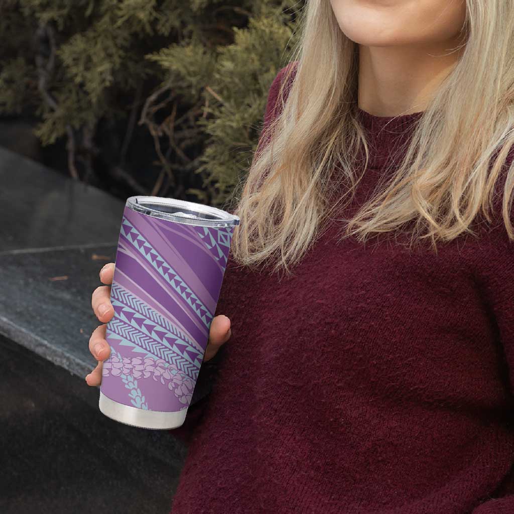 Polynesian Puakeniken Pikake Twisted Lei Tumbler Cup Amethys - Polynesian Pride