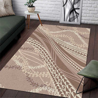 Polynesian Puakeniken Pikake Twisted Lei Area Rug Beige - Polynesian Pride