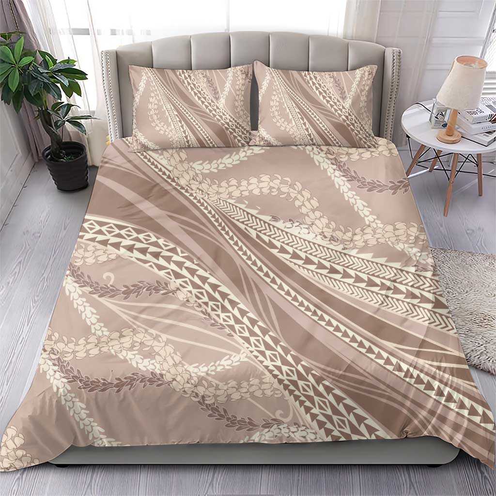 Polynesian Puakeniken Pikake Twisted Lei Bedding Set Beige - Polynesian Pride