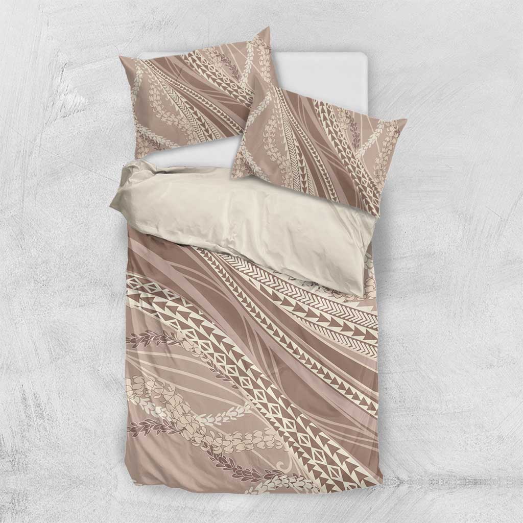 Polynesian Puakeniken Pikake Twisted Lei Bedding Set Beige - Polynesian Pride