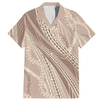 Polynesian Puakeniken Pikake Twisted Lei Hawaiian Shirt Beige - Polynesian Pride