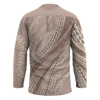 Polynesian Puakeniken Pikake Twisted Lei Hockey Jersey Beige - Polynesian Pride